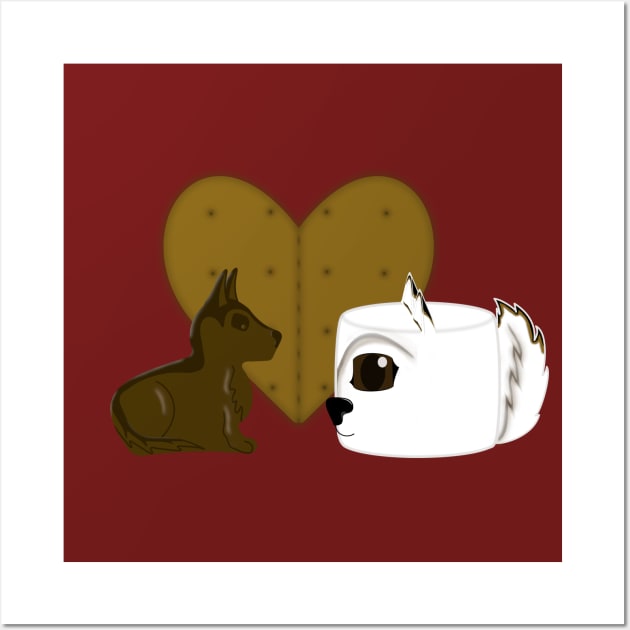 Puppymallow in Love Wall Art by Snow Paw Treasures